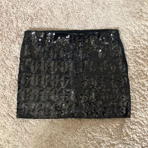 Girls black sequin stretch skirt
